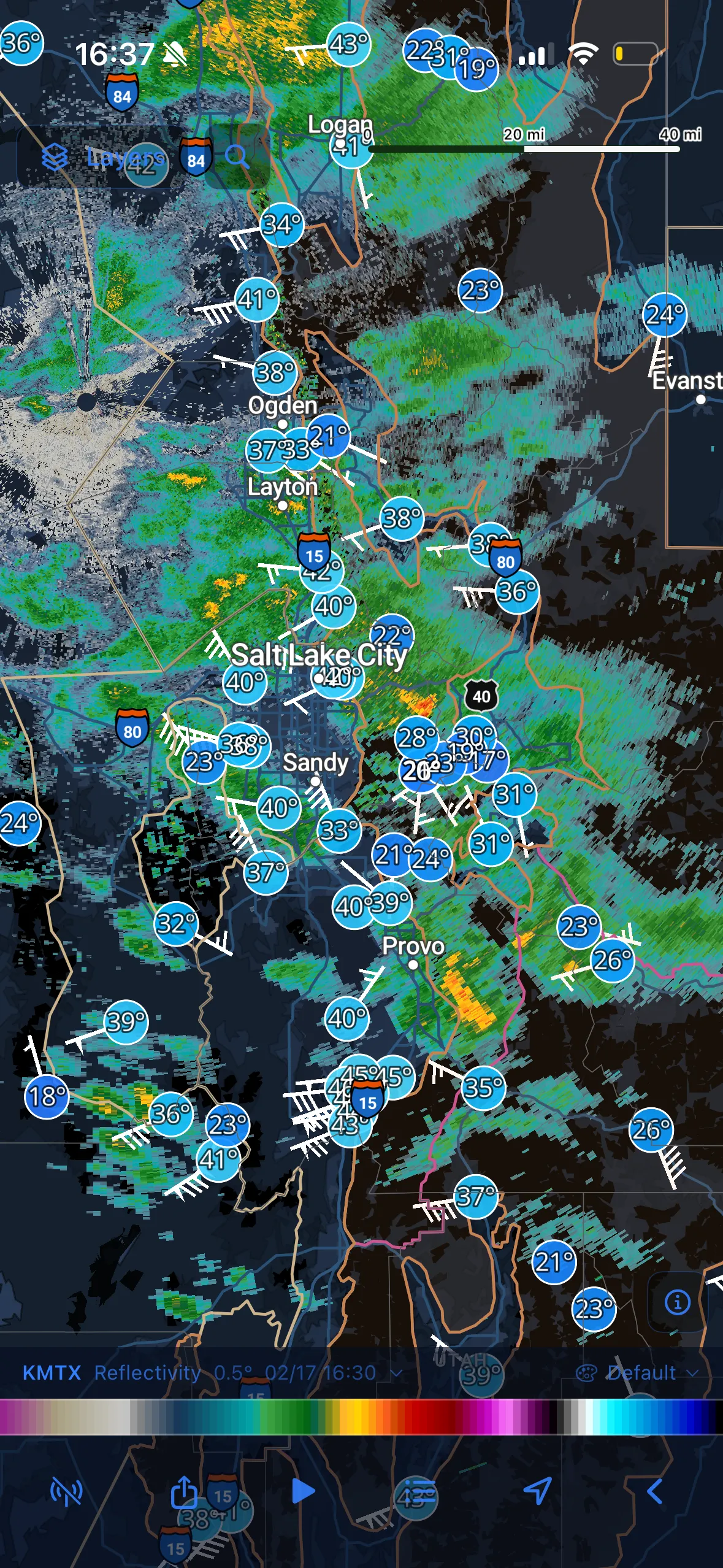 Weather stations overlay on map